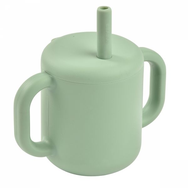 Tasse à paille en silicone sage green