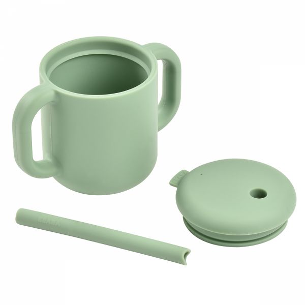 Tasse à paille en silicone sage green