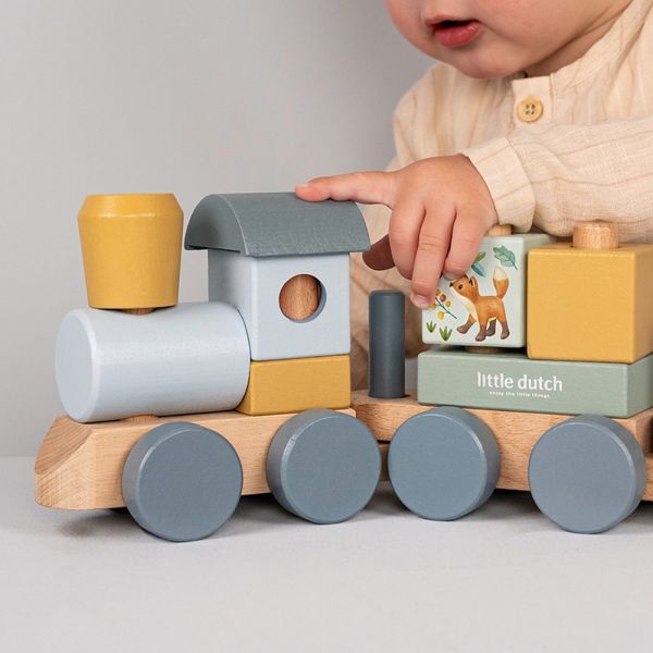 Train à blocs en bois FSC - Forest Friends