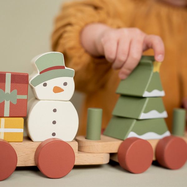 Train en bois de Noël