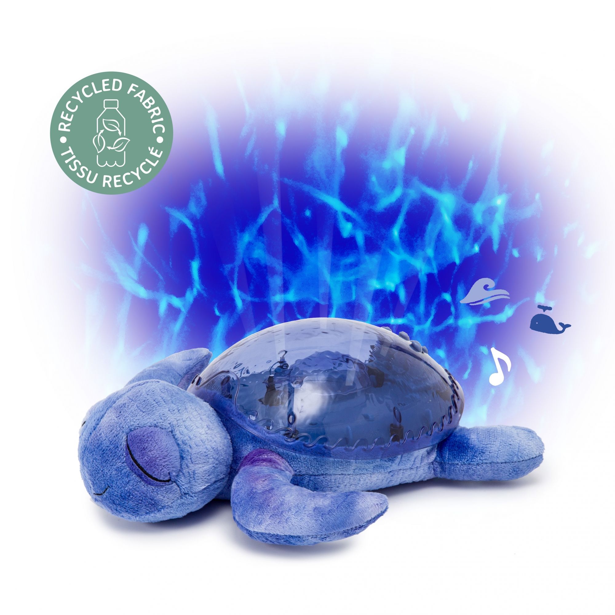 Peluche veilleuse projection musicale tortue Tranquil Turtle® - Aqua