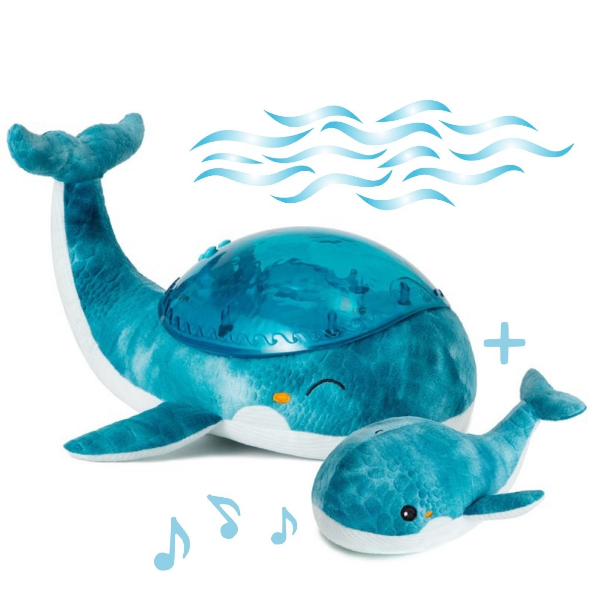 Mobile musical baleine blanche et bleu ciel