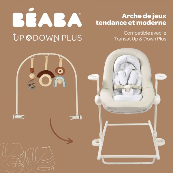 Transat bébé Up & Down Plus Greige + arche de jeux