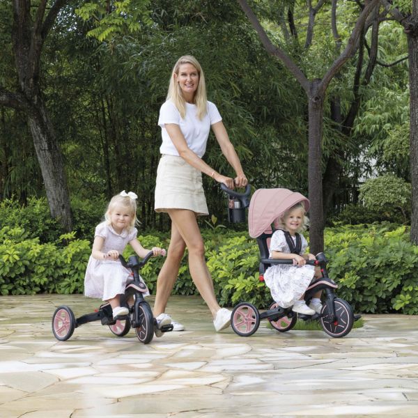 Tricycle explorer 4 en 1 évolutif et pliable Pastel Rose