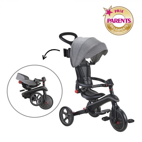 Tricycle explorer 4 en 1 évolutif et pliable Noir / Gris