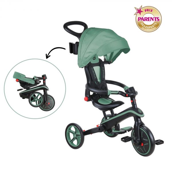 Tricycle explorer 4 en 1 évolutif et pliable Olive