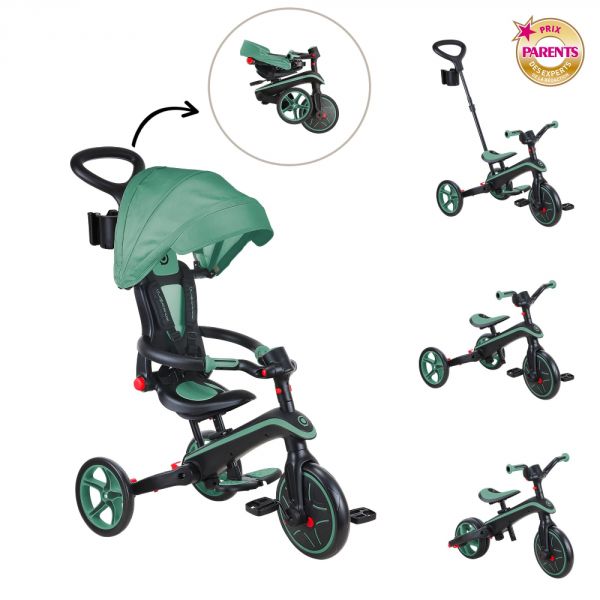 Tricycle explorer 4 en 1 évolutif et pliable Olive