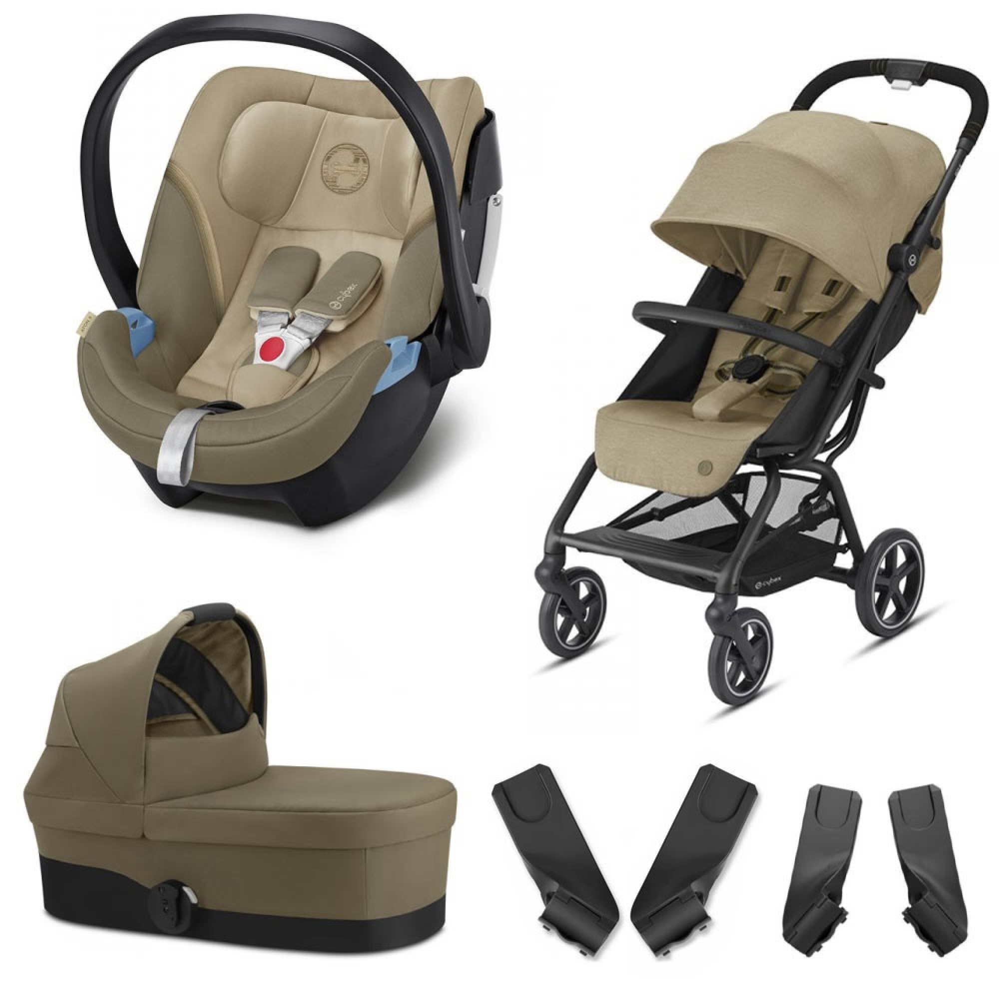 Cybex Gold Pack trio poussette Eezy S+ 2 + siège auto Aton 5 + nacelle ...