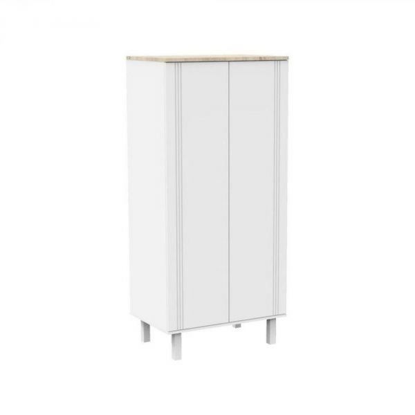 Chambre trio lit bébé Little Big Bed 70x140 cm + armoire + commode Eleonore Blanc