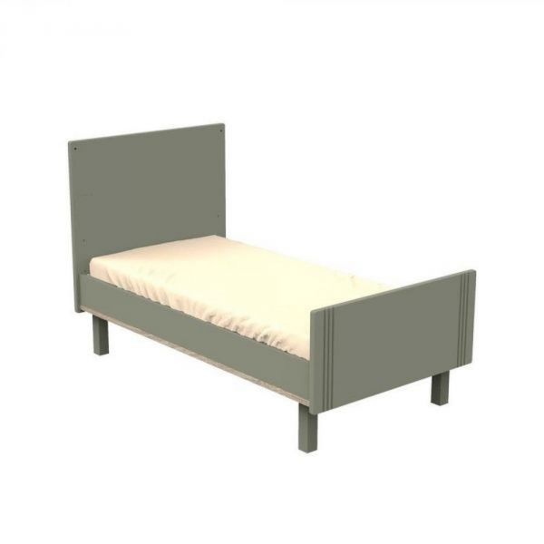 Chambre trio lit bébé Little Big Bed 70x140 cm + armoire + commode Eleonore Kaki