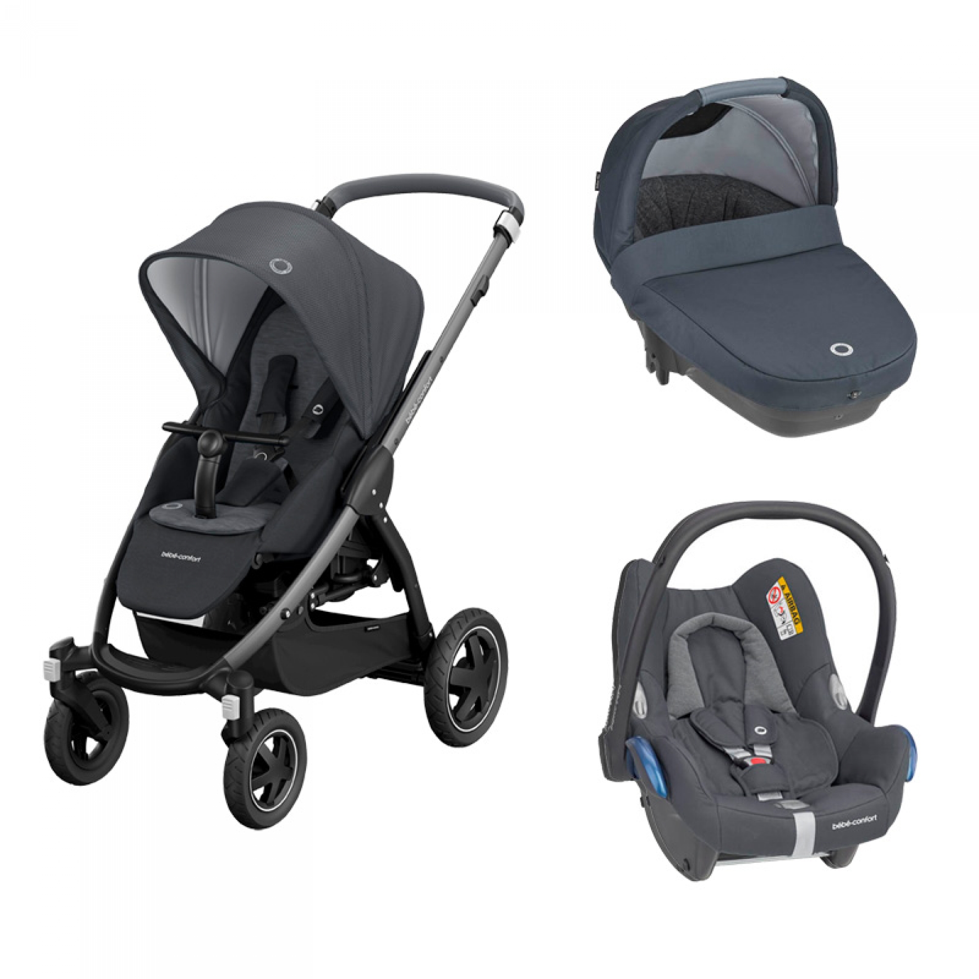 Bebe Confort Pack Poussette Trio Stella Amber Plus Cabriofix Essential Graphite Made In Bebe