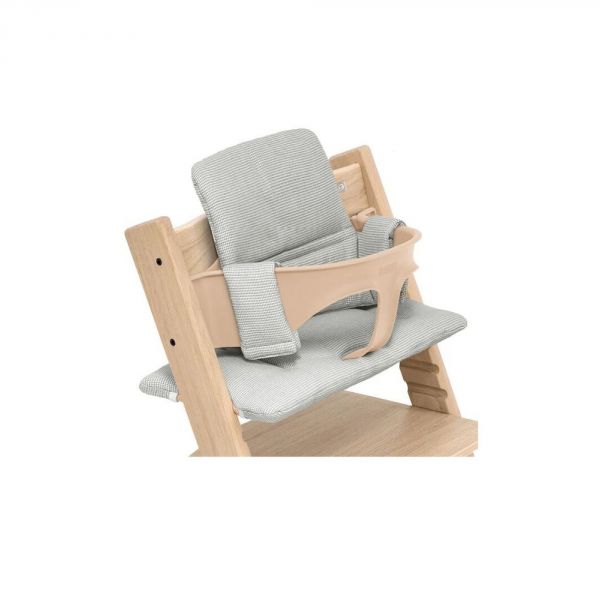 Pack Chaise haute Tripp Trapp avec son Baby Set et son coussin Gris tempête