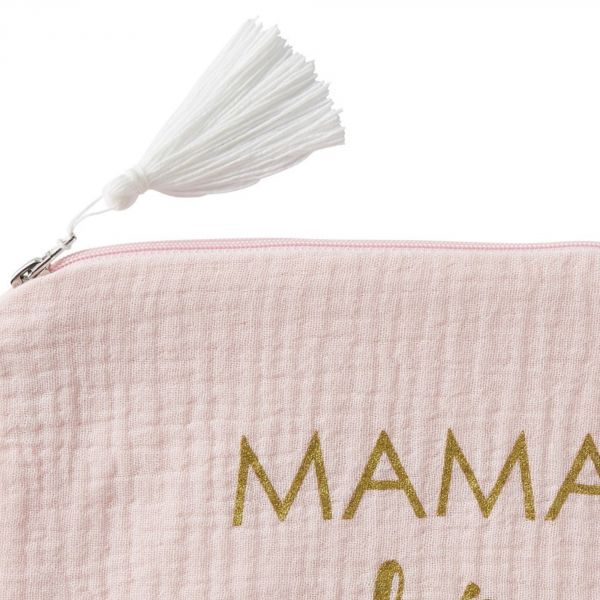 Trousse cadeau zippée en gaze de coton - Blush 