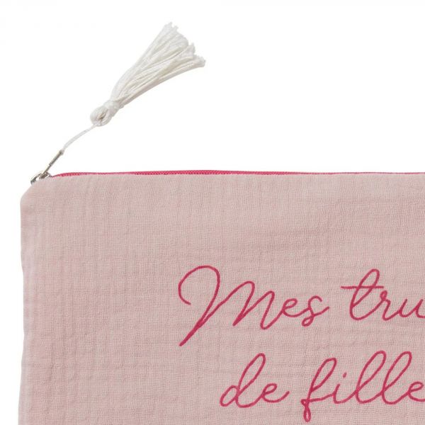 Trousse cadeau zippée en gaze de coton - pétale 