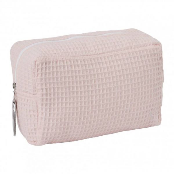 Trousse de toilette nid d'abeille Rose blush