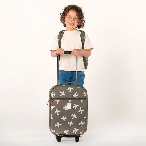 Valise enfant Avions Kaki