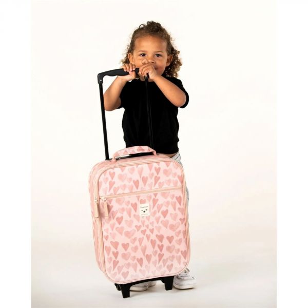 Valise enfant Cœurs Rose