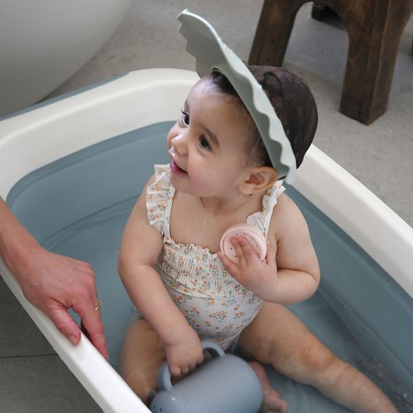 Visière de bain bébé en silicone ondulée Vert de gris