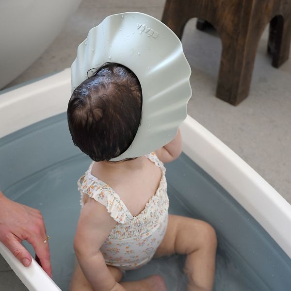 Visière de bain bébé en silicone ondulée Vert de gris