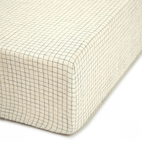 Drap housse 70x140 cm Wabi Sabi blue grid