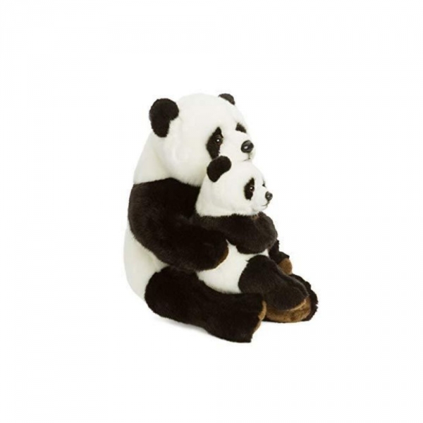 Peluche WWF Panda Maman avec bébé 28 cm