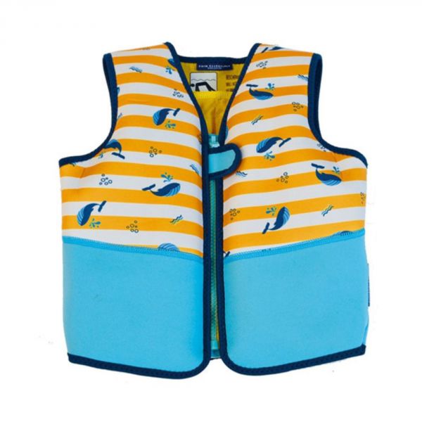 Gilet de sauvetage enfant 4-6 ans - Rayé Blanc/Jaune Baleine