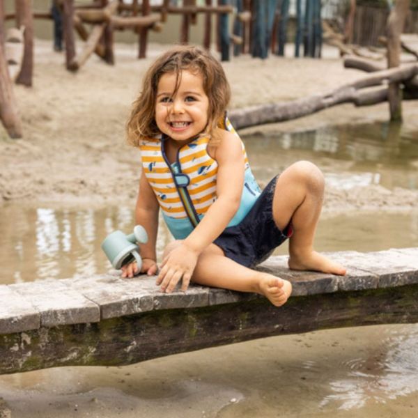 Gilet de sauvetage enfant 4-6 ans - Rayé Blanc/Jaune Baleine